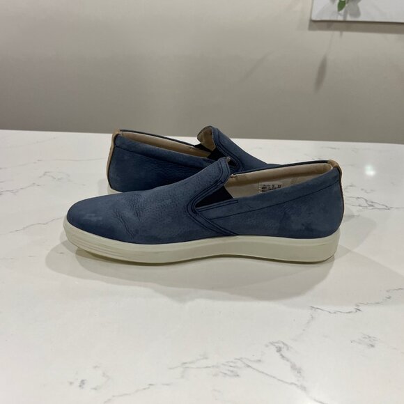 Ecco Womens Soft 7 Blue Suede Slip On Shoes EU 39 US 8.5 Extra Width - Picture 9 of 10